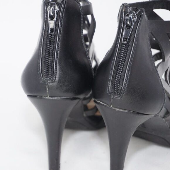 Fergalicious by Fergie Black Cage Peep-toe Pumps, Size 8 - Picture 6 of 7